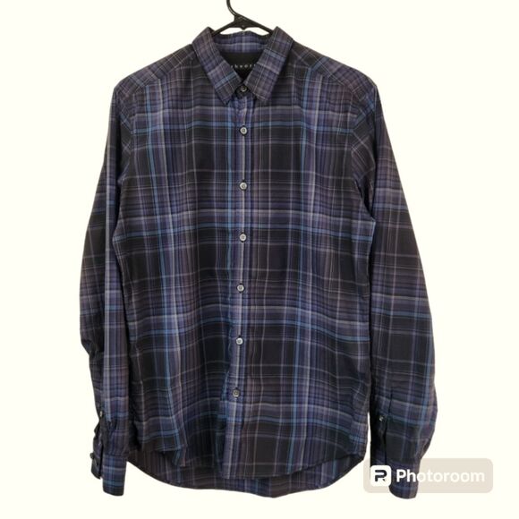 Theory Zach PS Aviston Long Sleeve Plaid Button Down Shirt Small - Picture 1 of 6